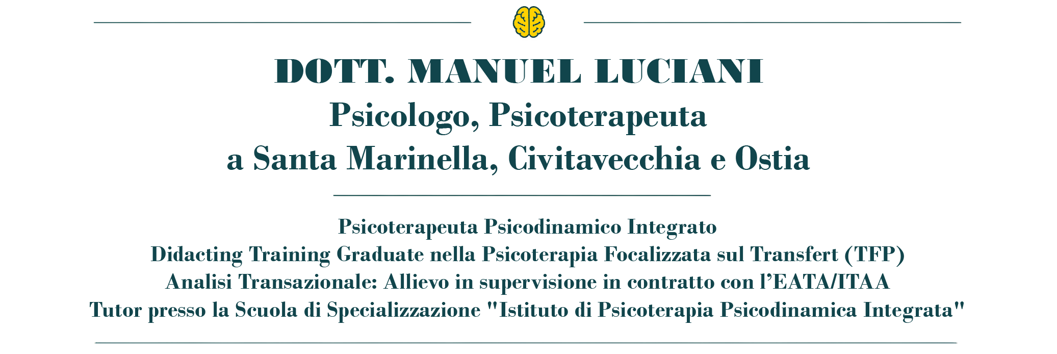 Dott. Manuel Luciani - Psicologo e Psicoterapeuta
